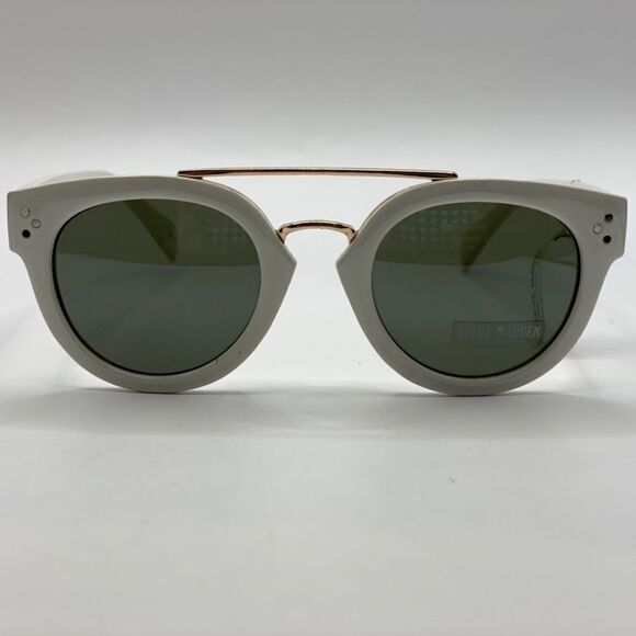 Steve Maddon White Retro Sunglasses NWT - Picture 2 of 8